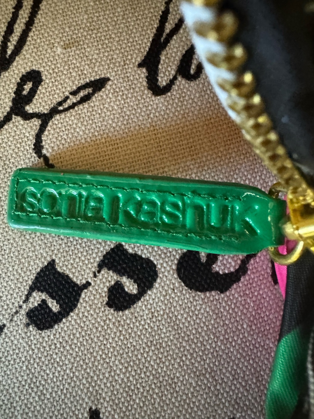 Sonia Kashuk Travel Cosmetic Bag Pink and Green - Picture 5 of 5